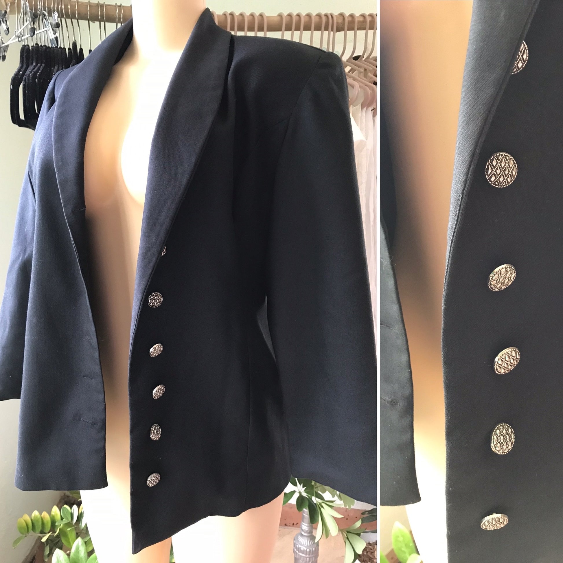 Black Blazer Silver Buttons