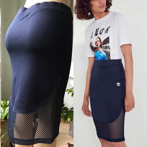 New Adidas Navy Mesh Skirt Fitted