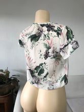 Load image into Gallery viewer, Pastel Tropical Floral Wrap Style Blouse Eyelet Det Work / Play - S
