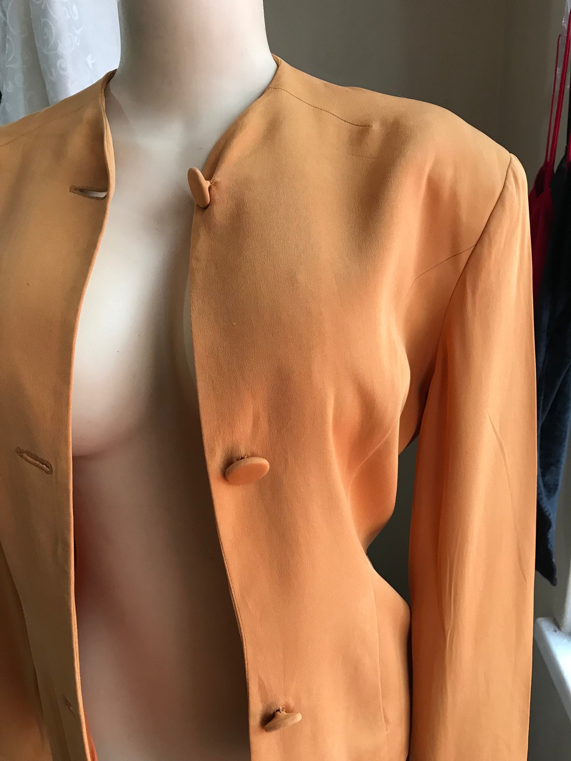 Vintage Gold 100% Silk Jacket - M