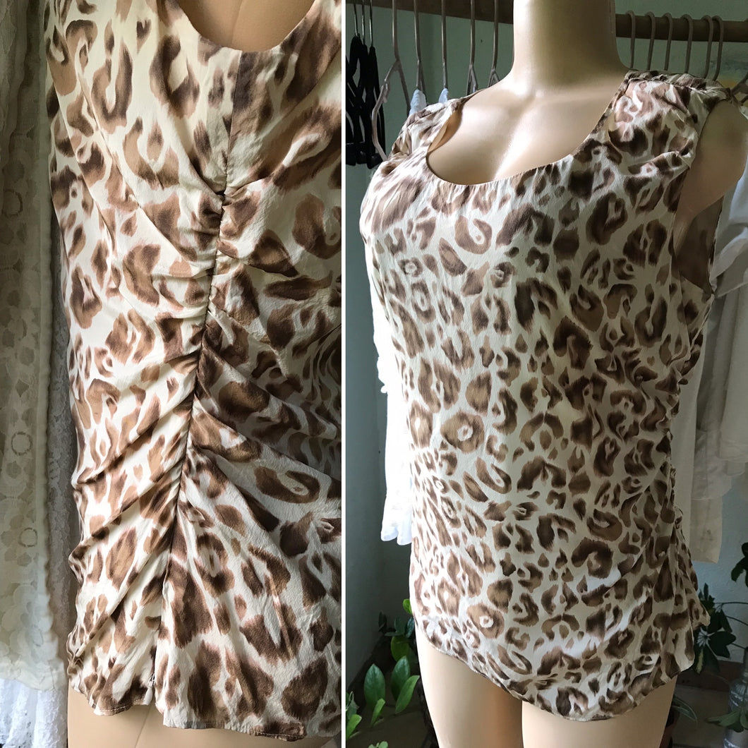Ann Taylor Cheetah Sleeveless Blouse