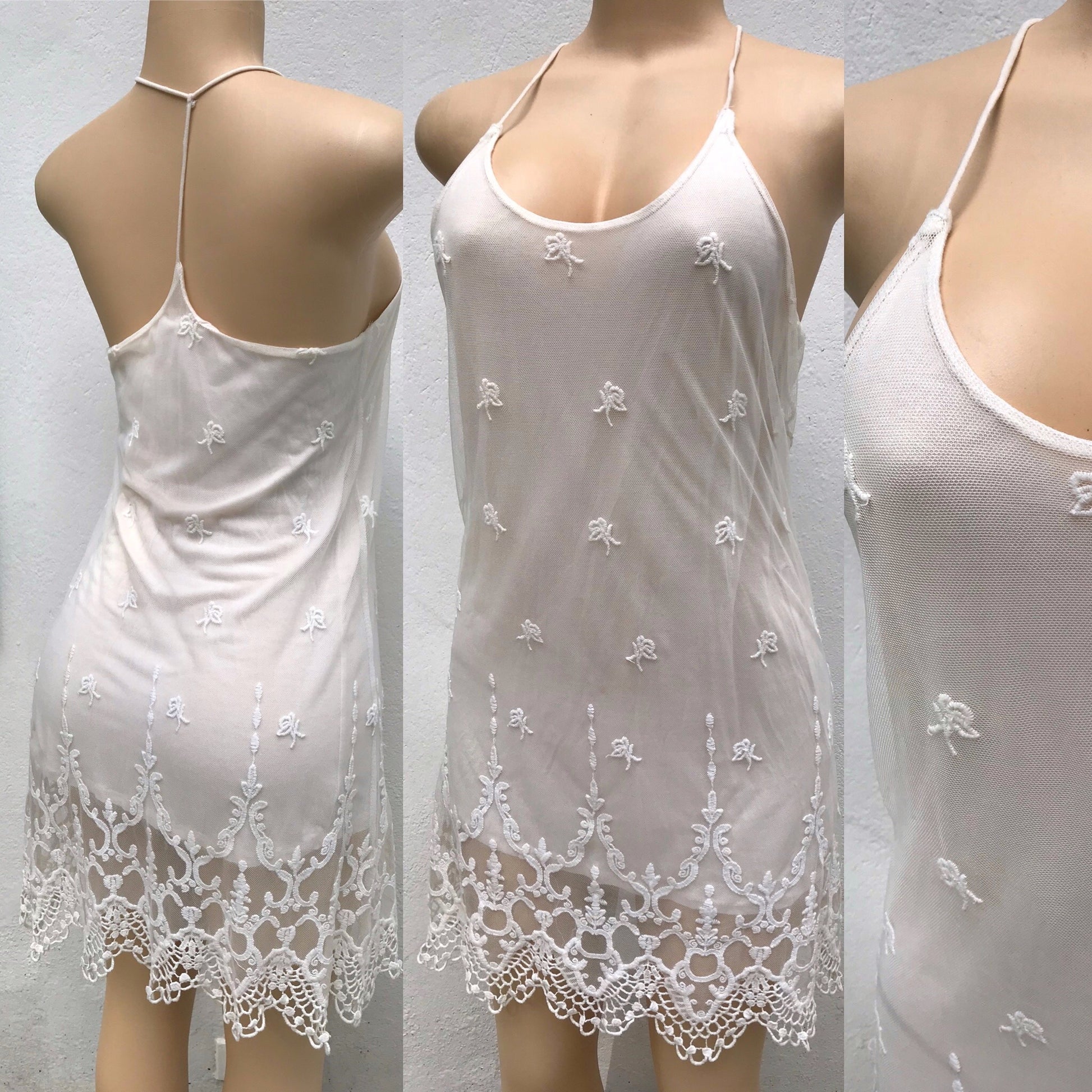 Aeropostale Mesh Overlay Backless Halter Dress