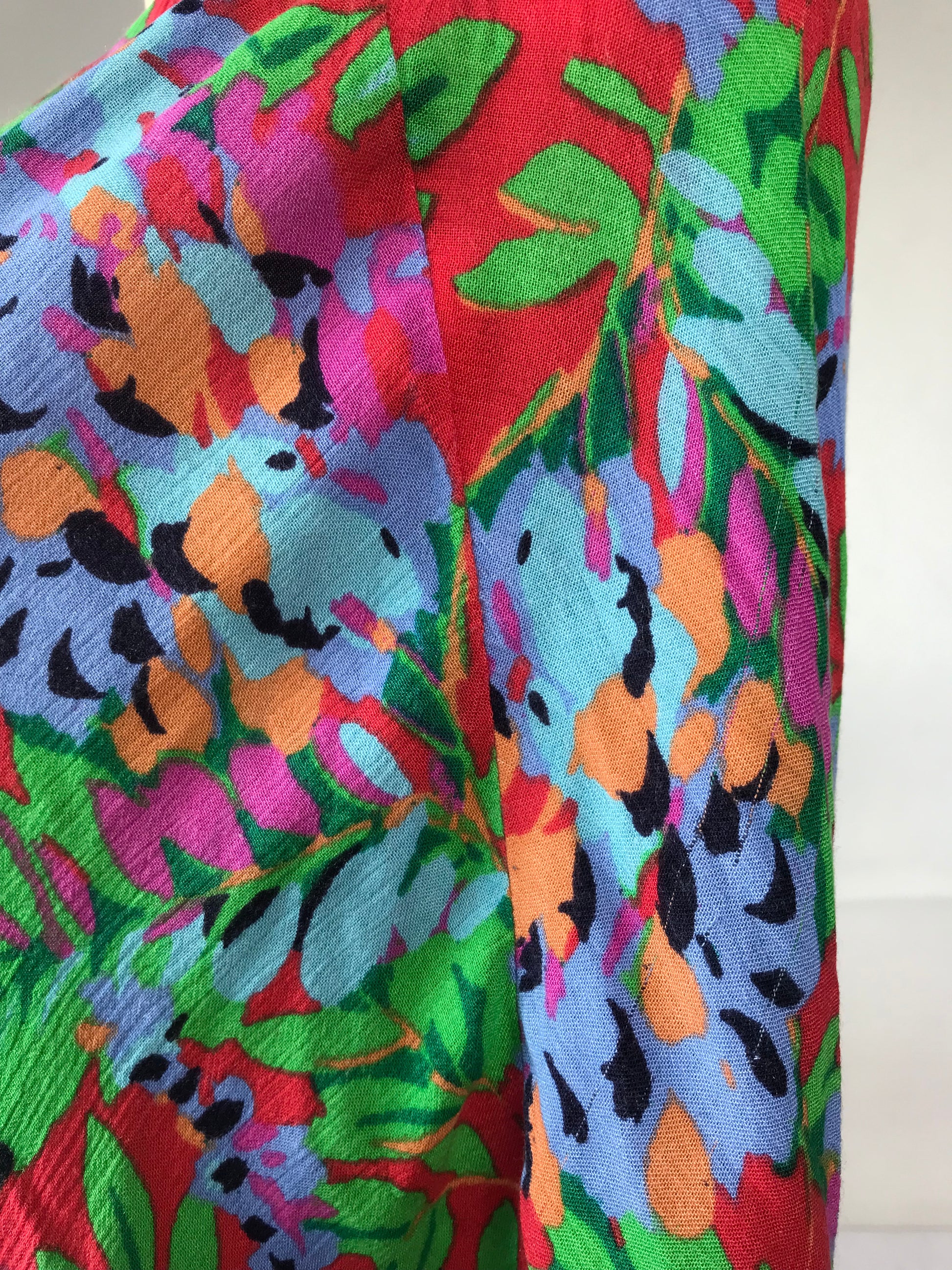 Neon Floral Tassel Kimono Cardigan  - M