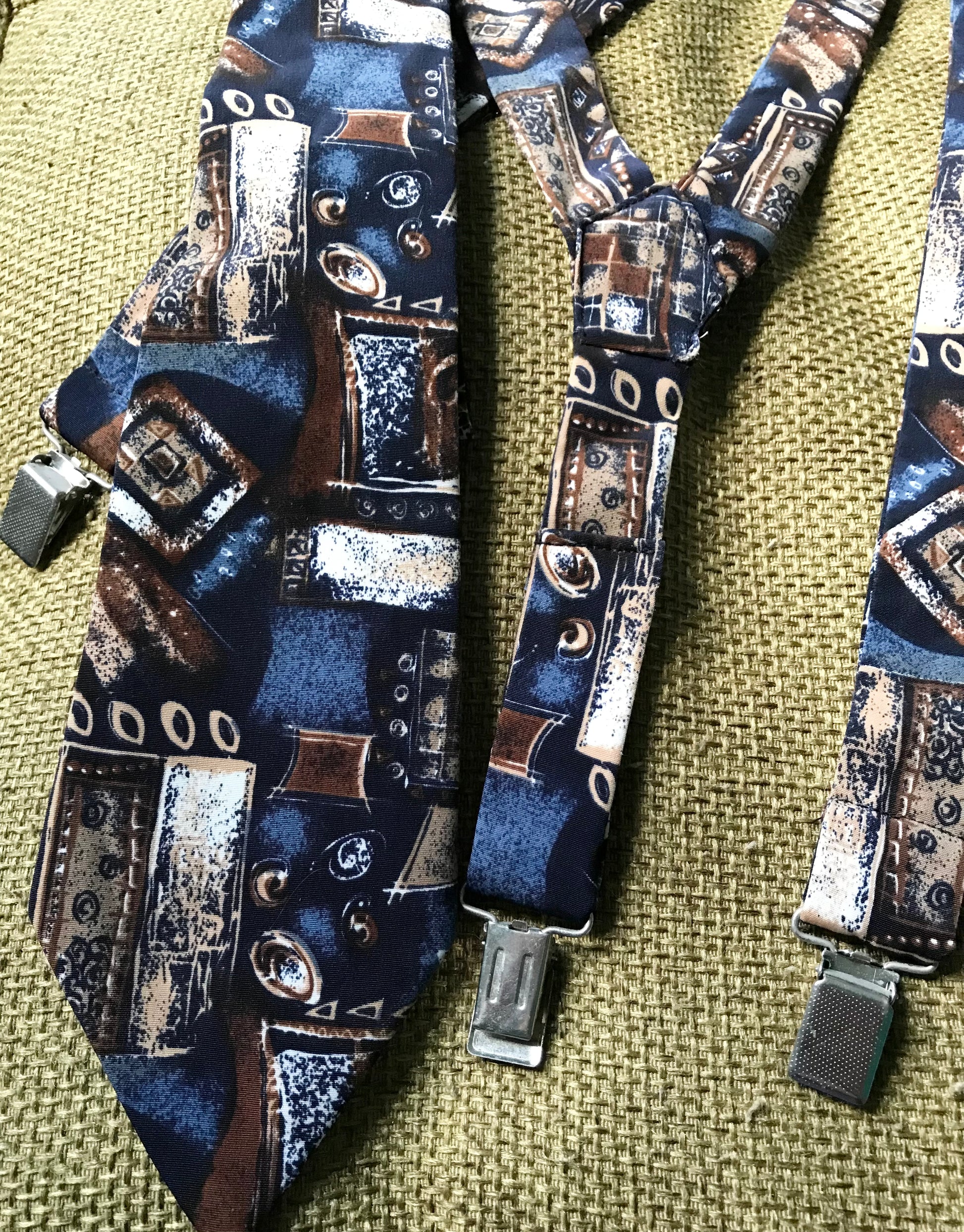 Vintage Matching Suspender & Tie Set Men's