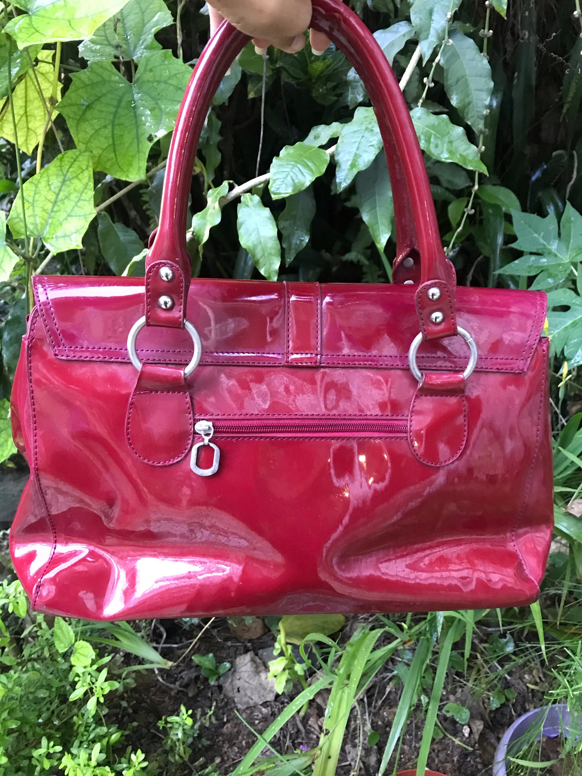 Lantadeli Paris Shiny Red Leather Doctor Bag Large