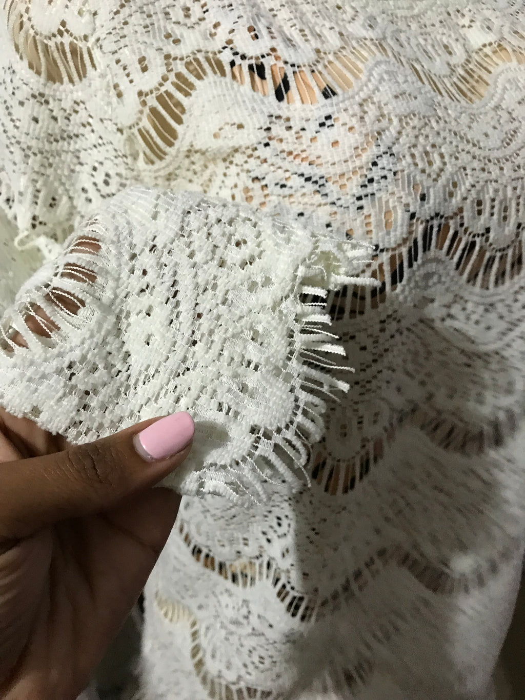 Zara White Lace Zip Back Top