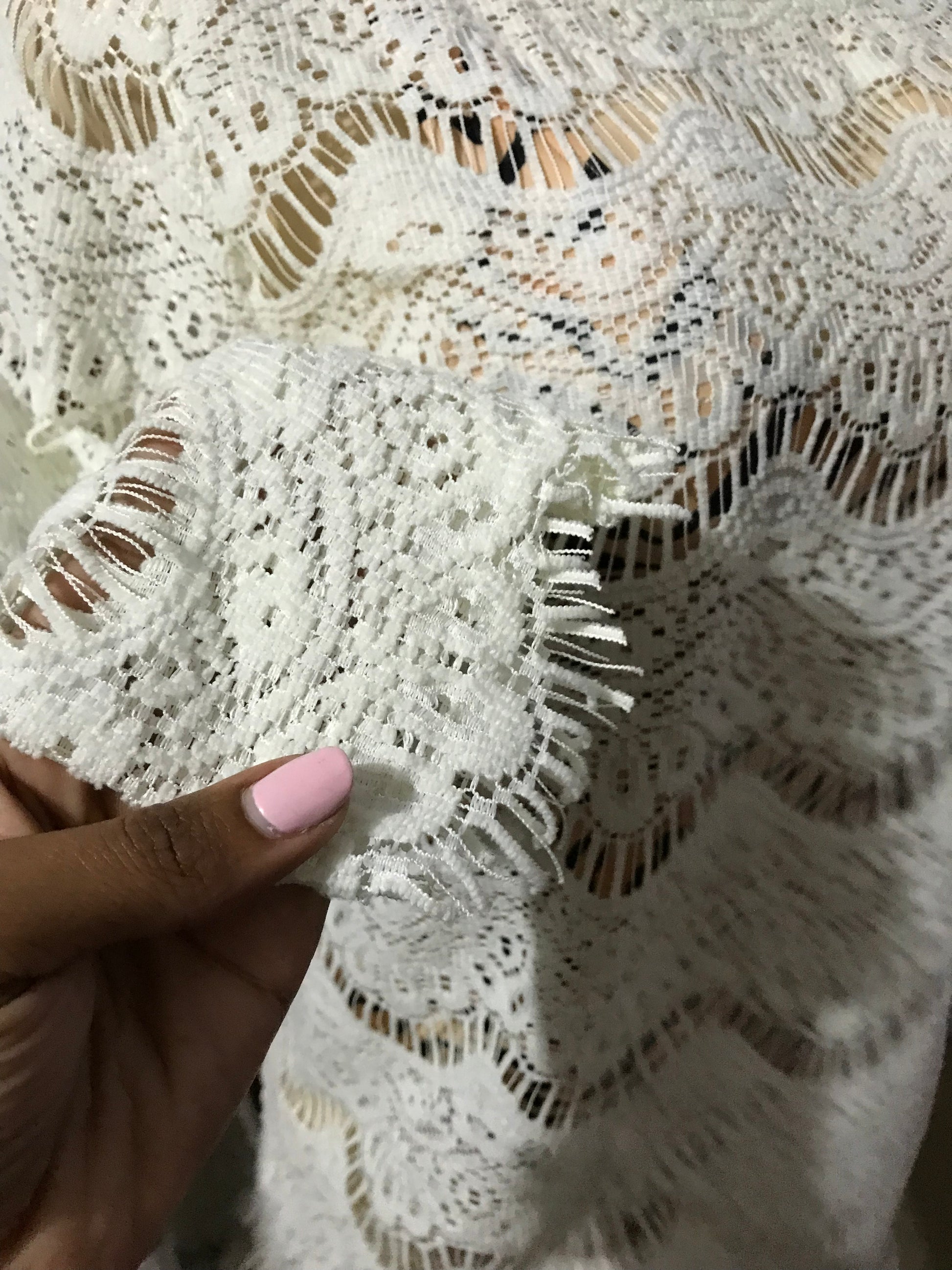 Zara White Lace Zip Back Top