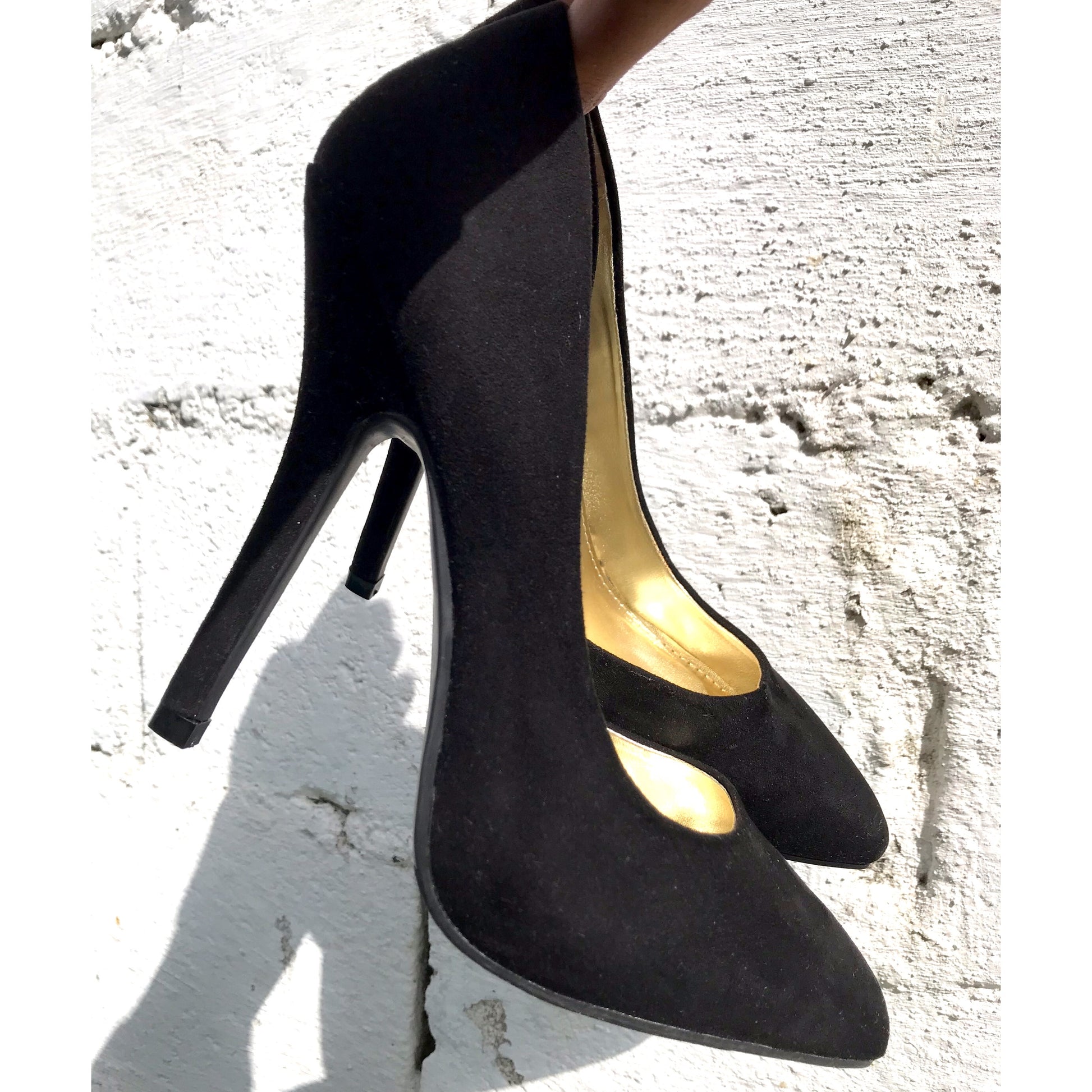 New Charlotte Russe Peep Side Pumps Suade Finish