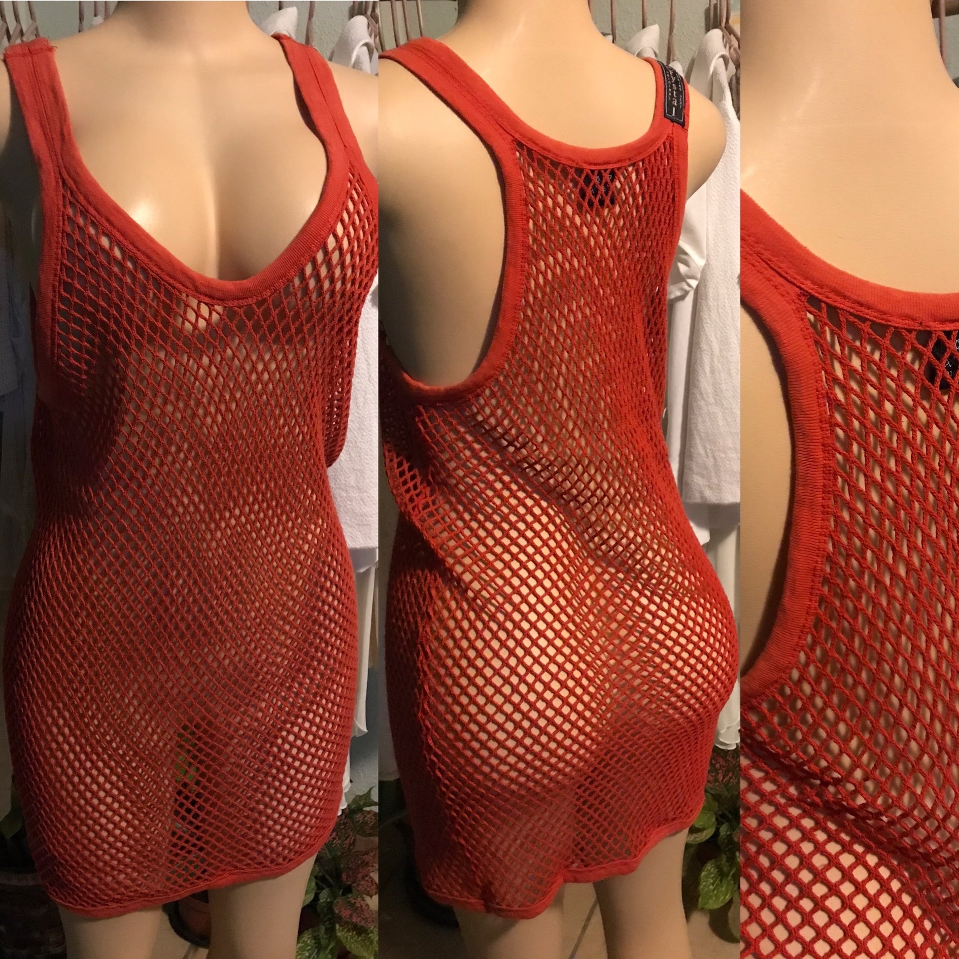 Red Mesh Marina Dress / Coverup / Style Piece