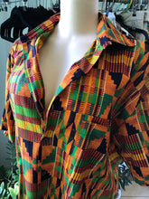 Load image into Gallery viewer, Never Worn 80s Vintage African Print Men&#39;s Button Down 100% Cotton New
