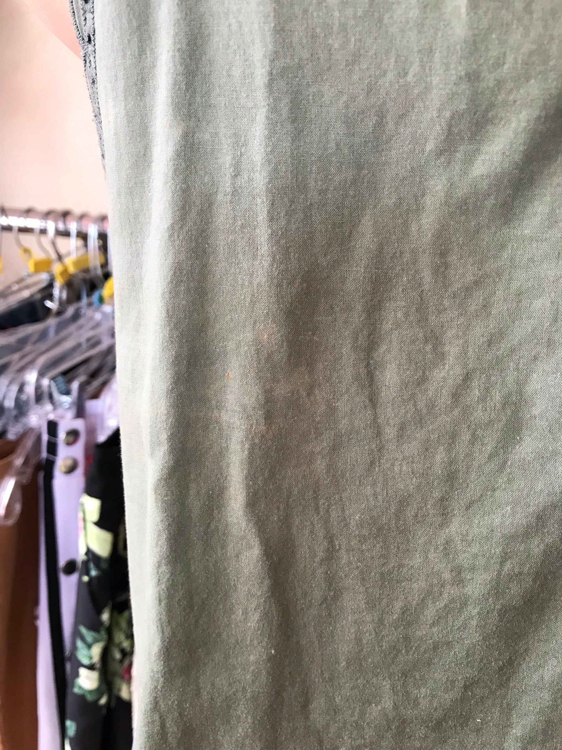 GAP Army Green Eyelet Sleeveless Easy Top