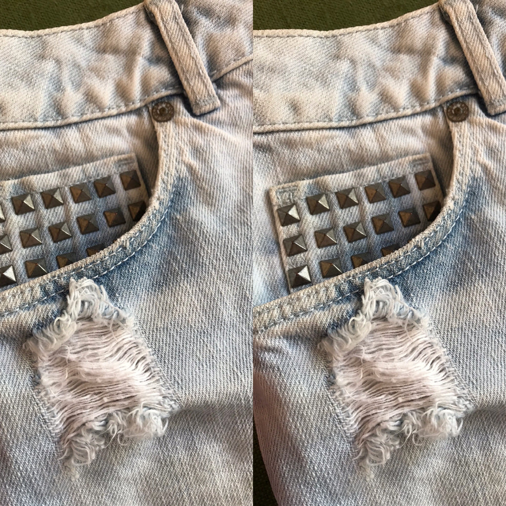 H&M High Waist Mini Shorts Light Wash - S