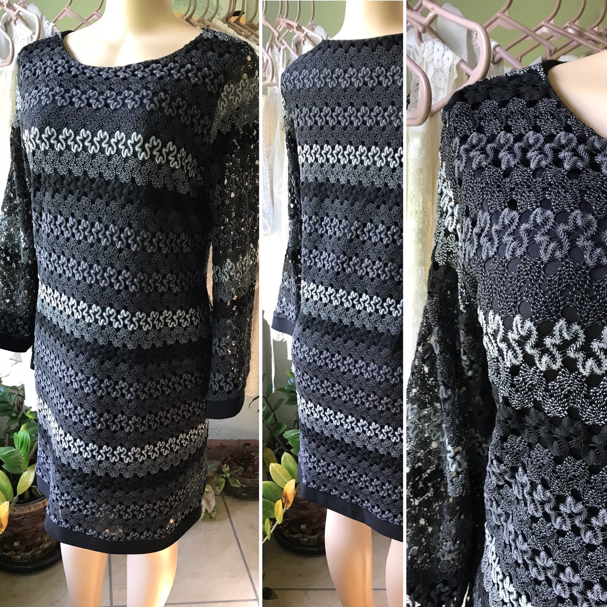 Black Bell Sleeve Embroidery Lace Dress